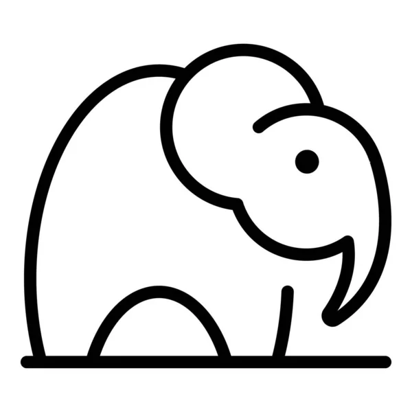 Icône éléphant, style contour — Image vectorielle
