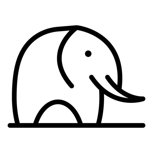 Animal elephant icon, outline style — Stock Vector