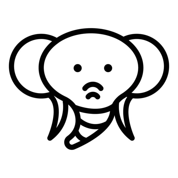 Icono de elefante asiático, estilo de contorno — Vector de stock