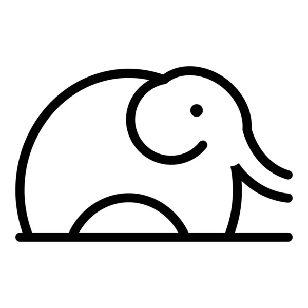 Ikona divokého slona, styl osnovy — Stockový vektor