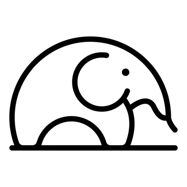 Logo icône éléphant, style contour — Image vectorielle