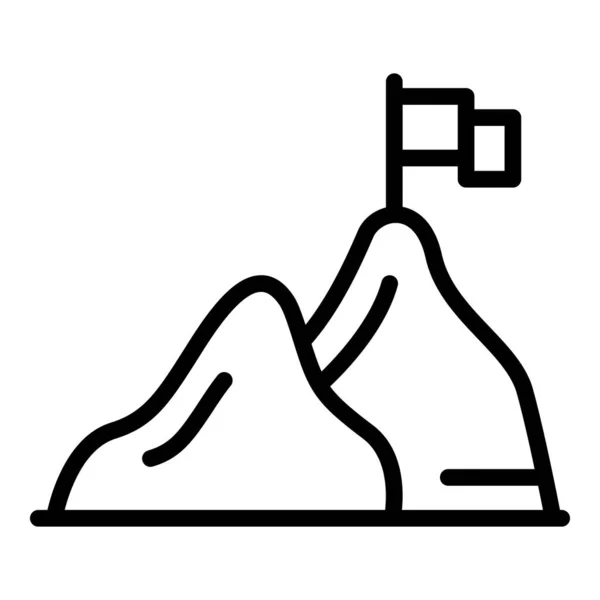 Піктограма досягнення цілей гори, стиль контуру — стоковий вектор