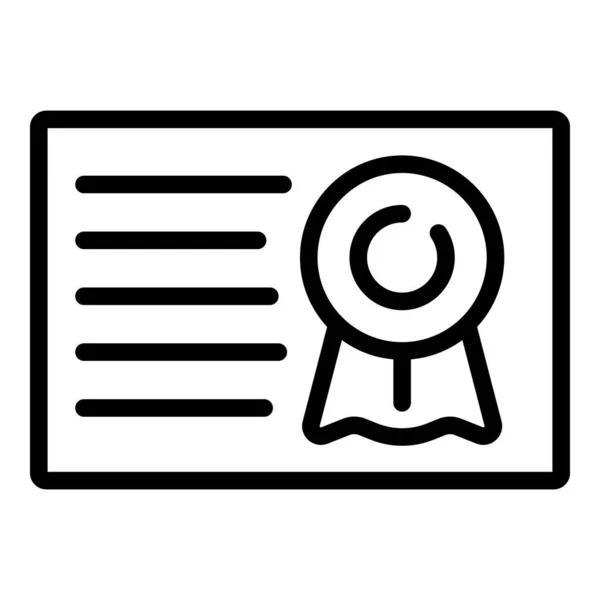 Icono de diploma de logro, estilo de esquema — Vector de stock