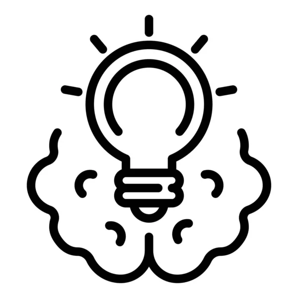 Мозговой штурм иконка идеи лампы, стиль наброска — стоковый вектор