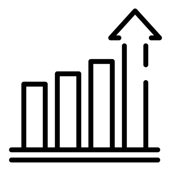 Graphique financier icône de graphique, style de contour — Image vectorielle