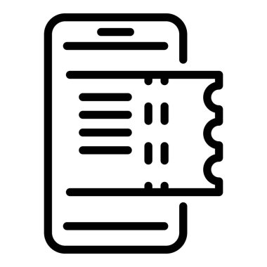 Akıllı telefon uçak bileti simgesi, taslak biçimi