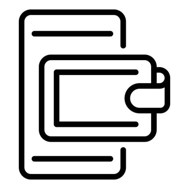 Akıllı telefon para cüzdanı simgesi, taslak biçimi