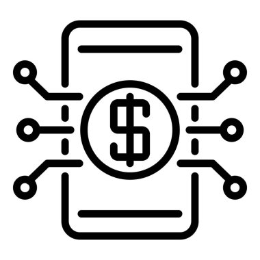 Smartphone dijital para simgesi, özet biçimi