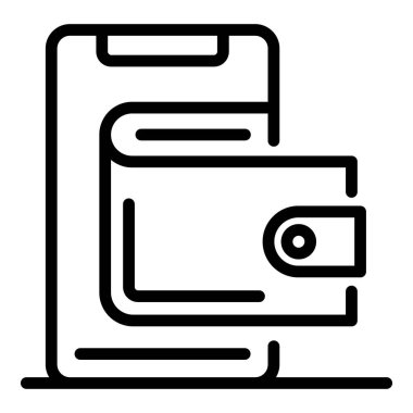 Akıllı telefon cüzdanı simgesi, taslak biçimi