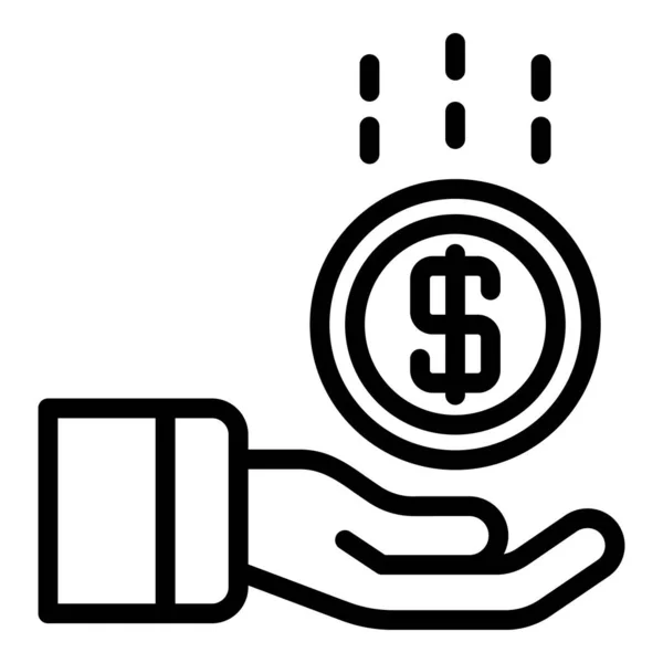Hand nemen geld pictogram, schets stijl — Stockvector