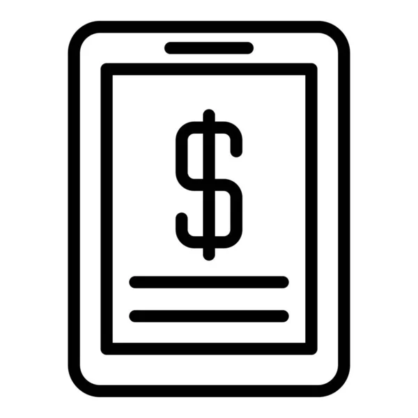 Tablett lån pengar ikon, skiss stil — Stock vektor