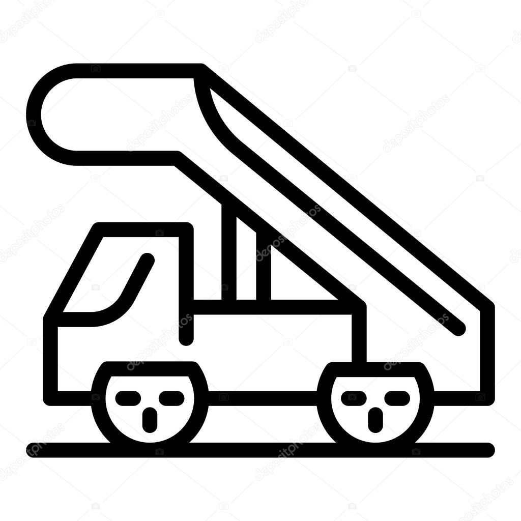 Airplane trap truck icon, outline style