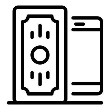 Cash phone icon, outline style