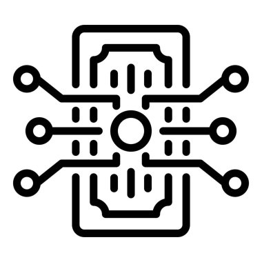 Digital money cash icon, outline style