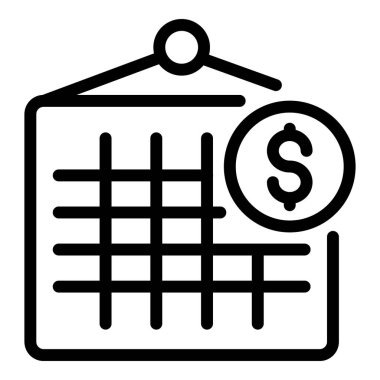 Crowdfunding calendar icon, outline style