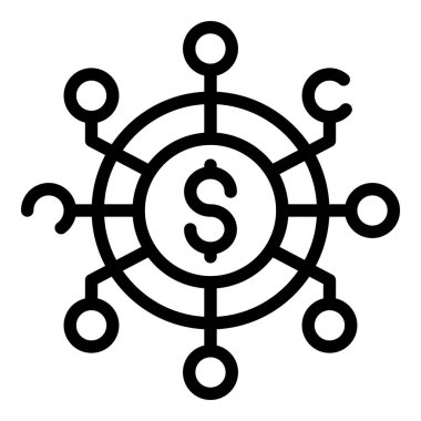 Crowdfunding scheme icon, outline style