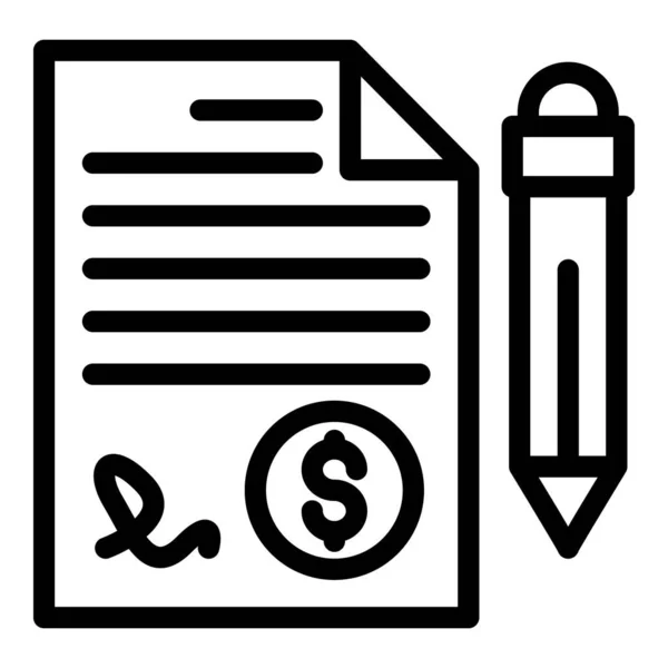 Crowdfunding contract icon, outline style — Stock Vector