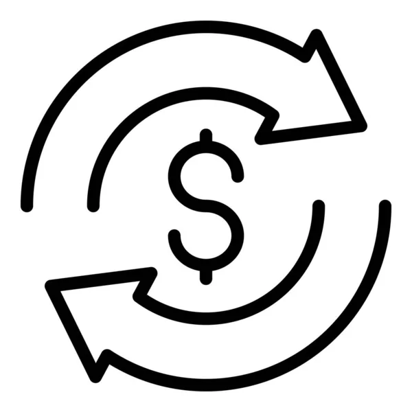 Money convert icon, outline style — Stock Vector