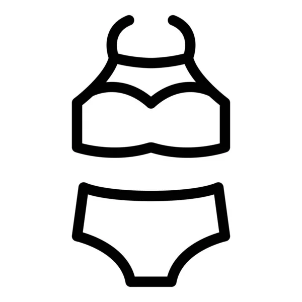 Bra swimsuit icon, outline style — Stock Vector