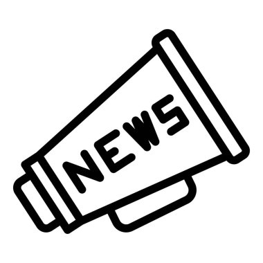 News megaphone icon, outline style