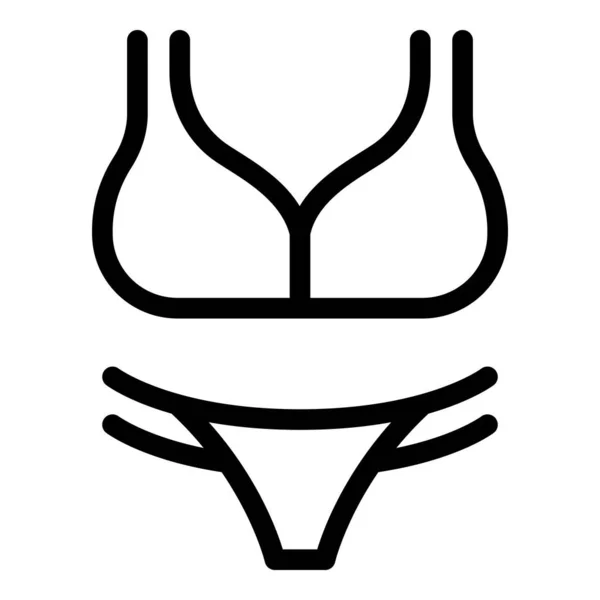 Bikini swimsuit icon, outline style — Stock Vector