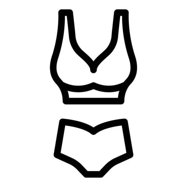 Icône maillot de bain plage, style contour — Image vectorielle