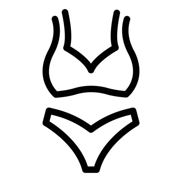 女式泳衣图标,轮廓风格 — 图库矢量图片