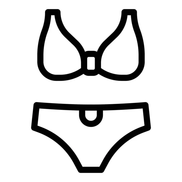 夏季泳衣图标,轮廓风格 — 图库矢量图片