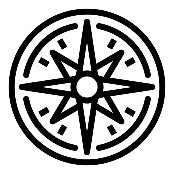Значок ручного компаса, стиль контура — стоковый вектор
