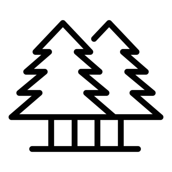 Fir tree lesní ikona, styl osnovy — Stockový vektor