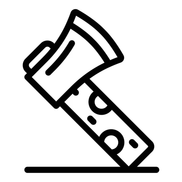 Camp axe icon, outline style — Stockvektor