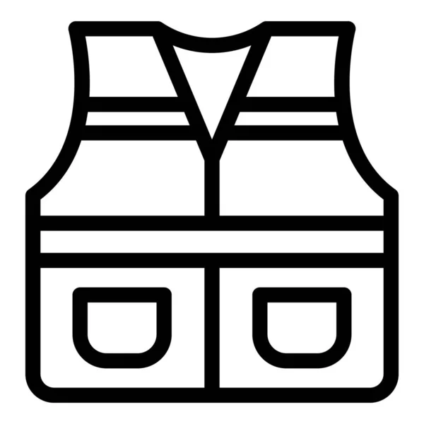 Hiking vest icon, outline style — Stock Vector