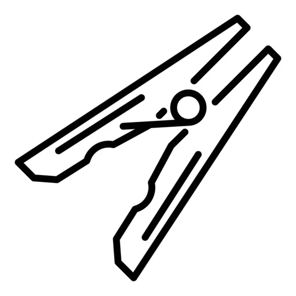 Szorító ruha pin ikon, körvonalazott stílus — Stock Vector