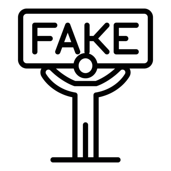 Fake news board icon, outline style — Stockový vektor