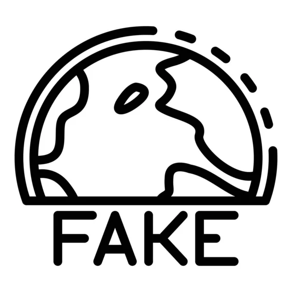 Fake international news icon, outline style — Stock Vector