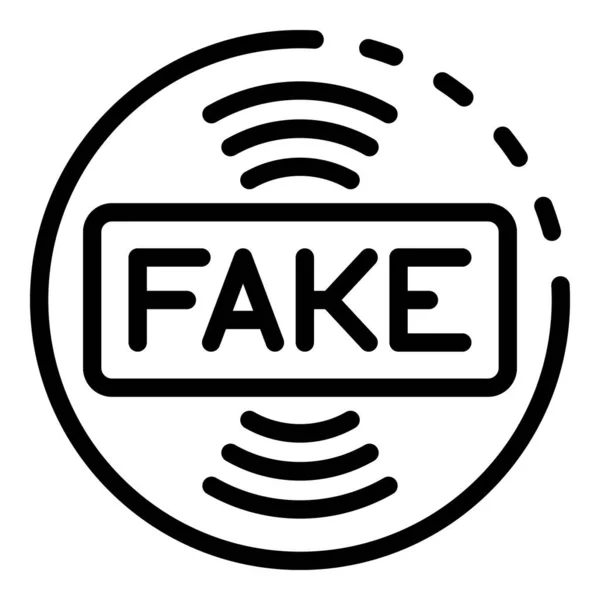 Fake media icon, outline style — ストックベクタ