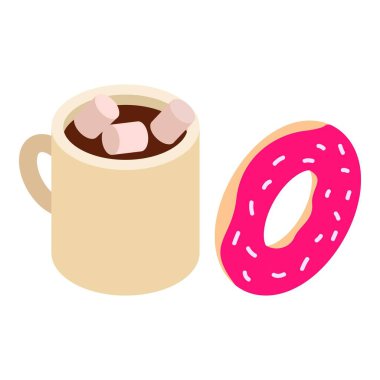 Lezzetli kahvaltı ikonu, izometrik stil