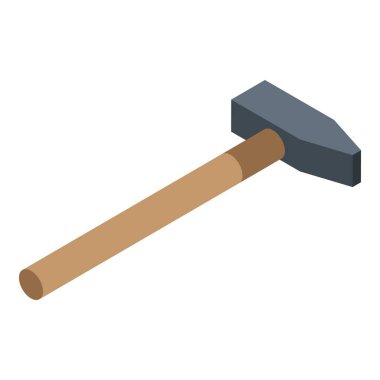 Hand hammer icon, isometric style