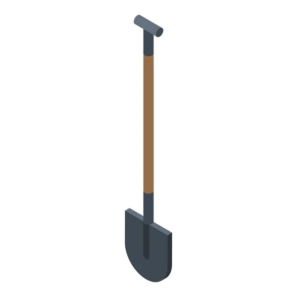 Hand shovel pictogram, isometrische stijl — Stockvector
