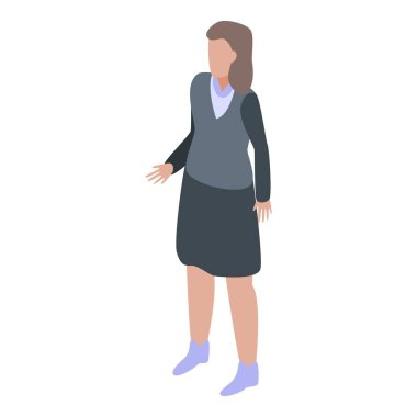 Young woman employer icon, isometric style