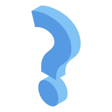 Blue question sign icon, isometric style