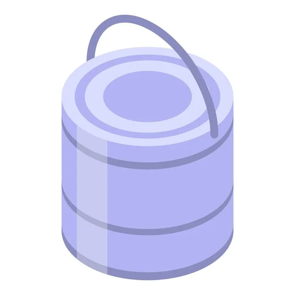 Metal construction bucket icon, isometric style — 图库矢量图片