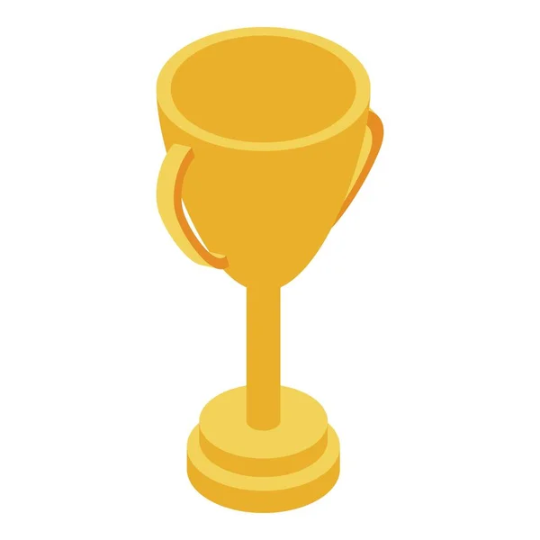 Иконка золотой чашки, изометрический стиль — стоковый вектор