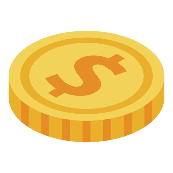 Dollar coin icône, style isométrique — Image vectorielle