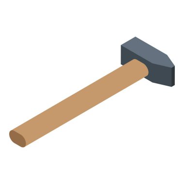Window installation hammer icon, isometric style