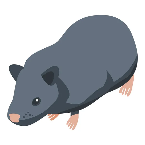 Black mice icon, isometric style — ストックベクタ