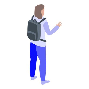 Erkek pasaport kontrol simgesi, izometrik biçim