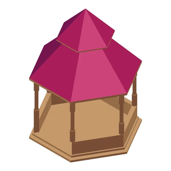 Jardín icono gazebo, estilo isométrico — Vector de stock