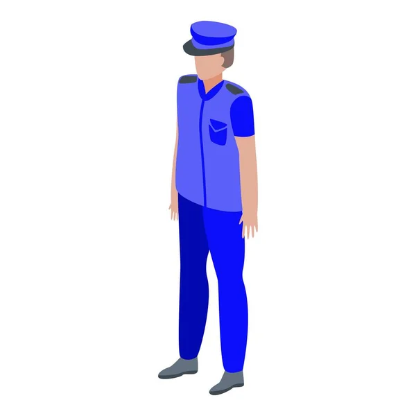 Politieagent paspoort controle icoon, isometrische stijl — Stockvector