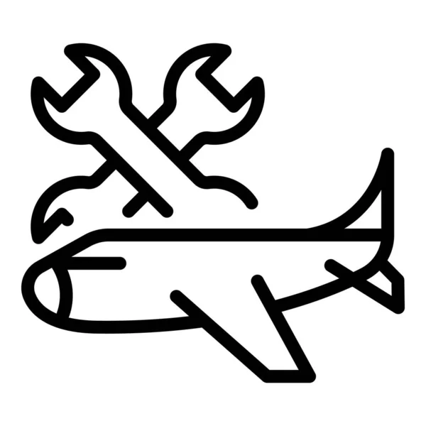机场飞机维修图标,轮廓风格 — 图库矢量图片